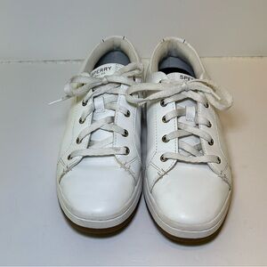 Sperry Classic White Lace Up Sneaker Tennis Shoes Women’s Size 10